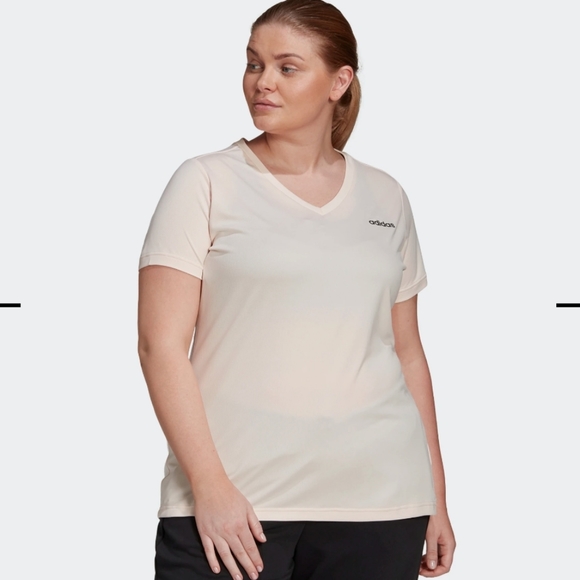 Adidas Plus Size Training V Neck Graphic Tee - Picture 1 of 9